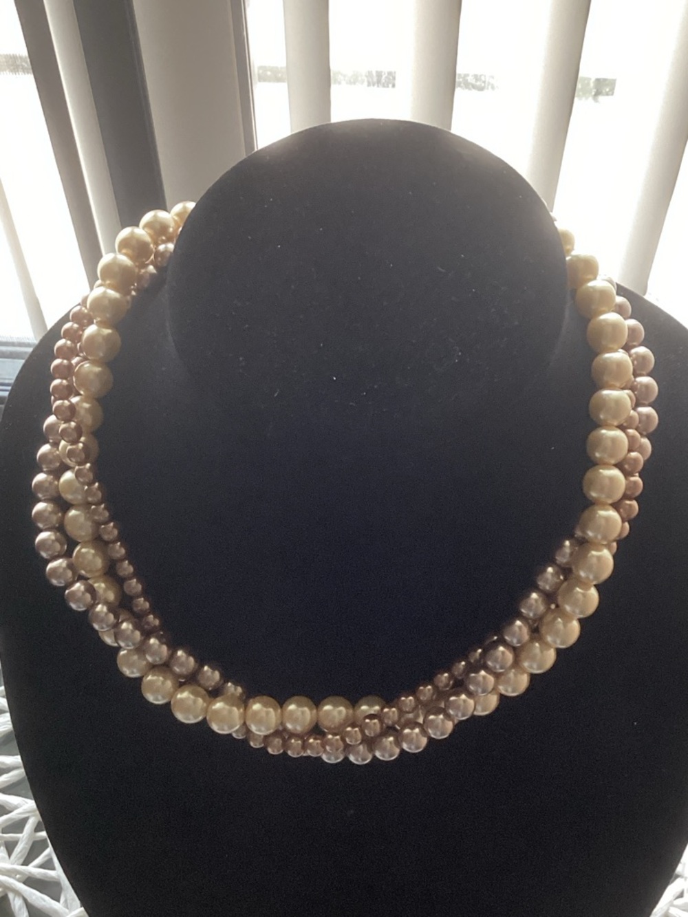 Classic Multi-Strand Champagne Pearl Necklace - Women Jewelry - Picture 4 of 5
